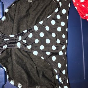 (SOLD) Black and Whit Polka Dot Bikini Bottoms